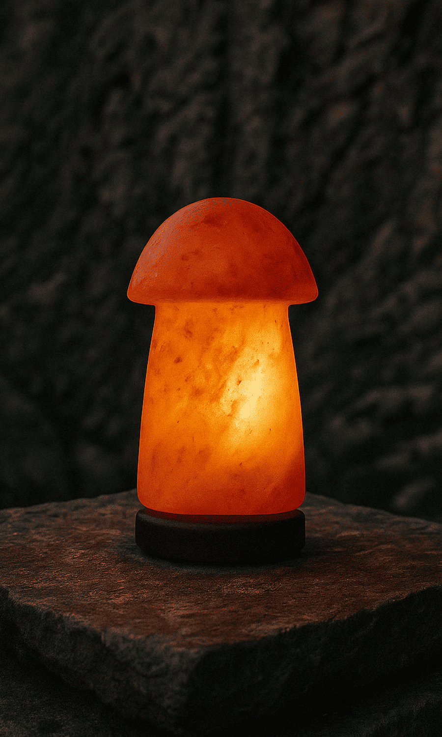 Lampe Champignon de sel Orange