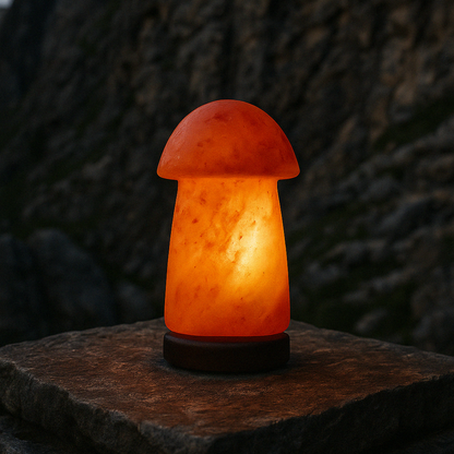 Orangefarbene Salzlampe
